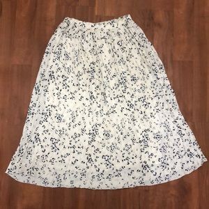 H&M Black White Cream Pleated Long Skirt